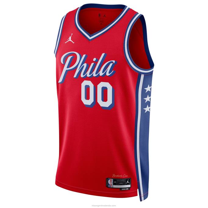 NBA 0F6D2429 philadelphia 76ers jordan brand rojo swingman camiseta personalizada