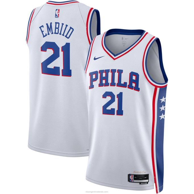 NBA 0F6D411 camiseta nike joel embiid philadelphia 76ers blanco swingman