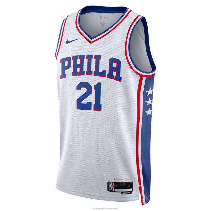 NBA 0F6D411 camiseta nike joel embiid philadelphia 76ers blanco swingman