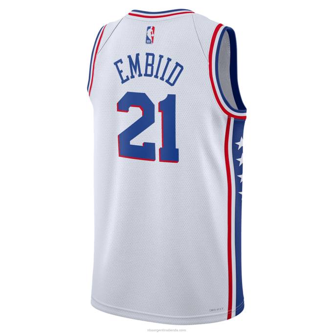 NBA 0F6D411 camiseta nike joel embiid philadelphia 76ers blanco swingman
