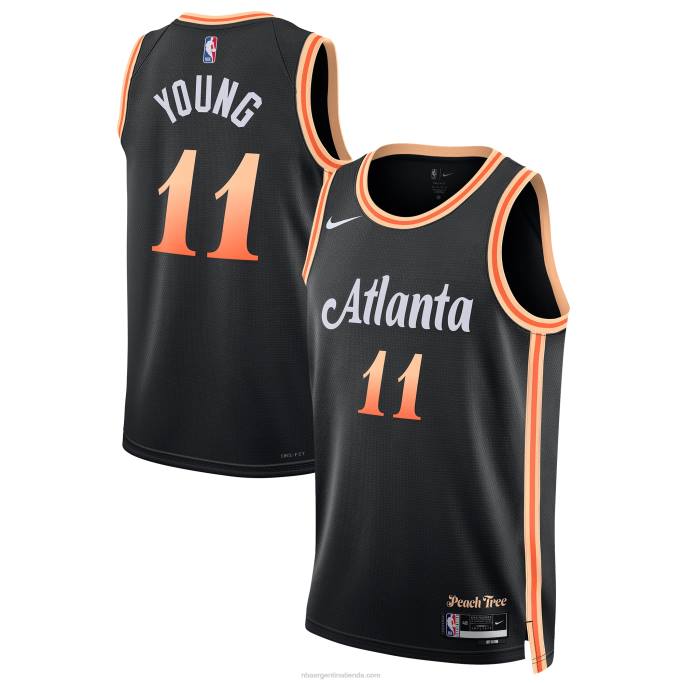 NBA 0F6D89 atlanta hawks trae joven nike negro swingman jersey