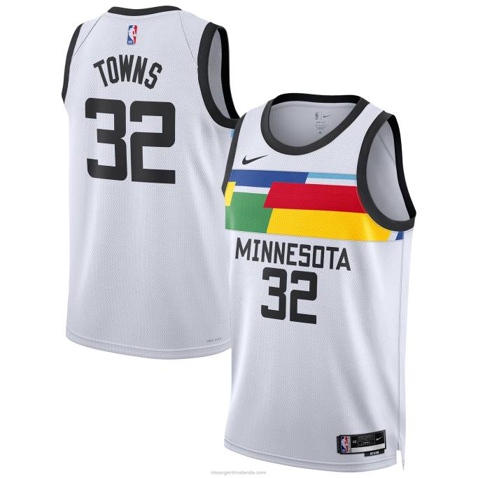 NBA 0F6D8114 camiseta de los minnesota timberwolves karl-anthony towns nike blanca swingman