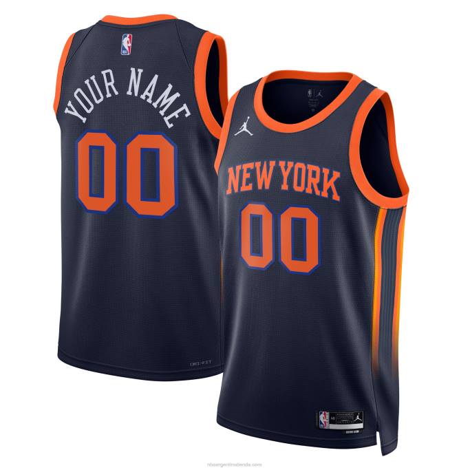 NBA 0F6D227 Camiseta personalizada de los New York Knicks Jordan Brand Navy Swingman