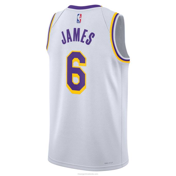 NBA 0F6D153 camiseta los angeles lakers lebron james nike swingman blanca