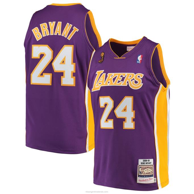 NBA 0F6D2927 kobe ​​bryant los angeles lakers mitchell & ness hardwood classics auténtico jersey - púrpura