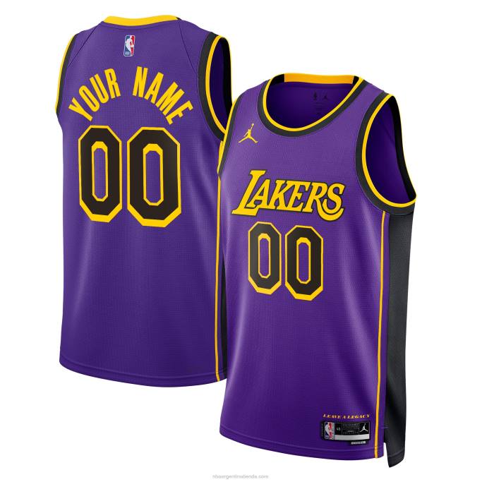 NBA 0F6D83 los angeles lakers jordan marca púrpura swingman personalizado jersey