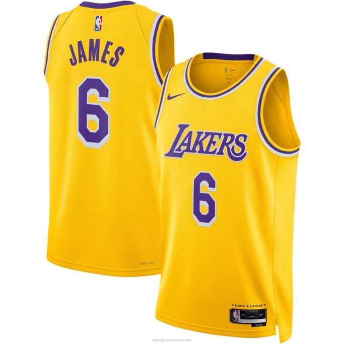 NBA 0F6D88 Los angeles lakers lebron james nike oro swingman camiseta