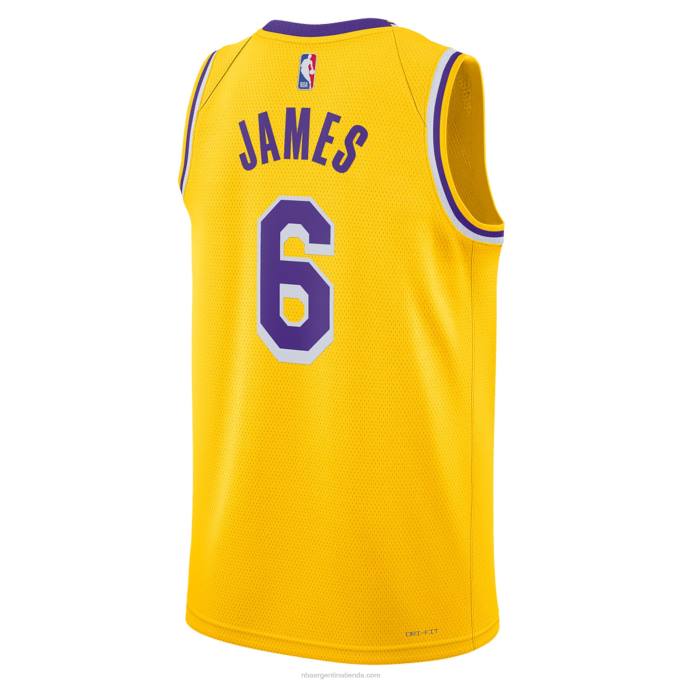 NBA 0F6D88 Los angeles lakers lebron james nike oro swingman camiseta