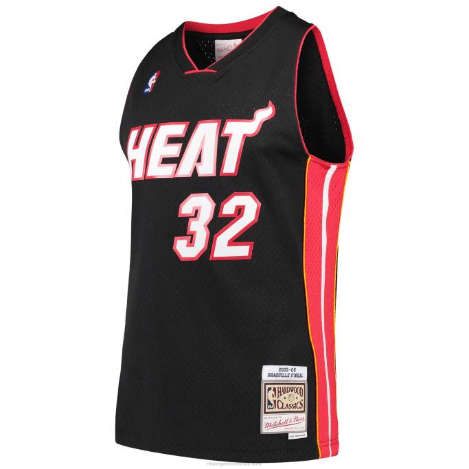 NBA 0F6D2193 shaquille o'neal miami heat mitchell & ness hardwood classics swingman jersey - negro