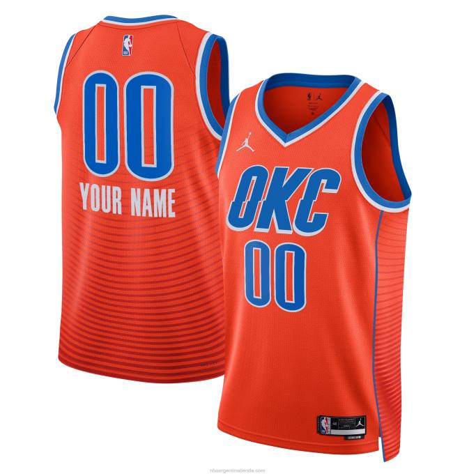 NBA 0F6D2658 Camiseta personalizada Oklahoma City Thunder Jordan Brand naranja Swingman