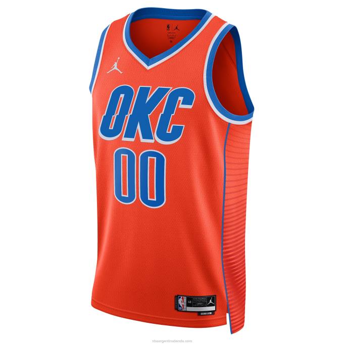 NBA 0F6D2658 Camiseta personalizada Oklahoma City Thunder Jordan Brand naranja Swingman