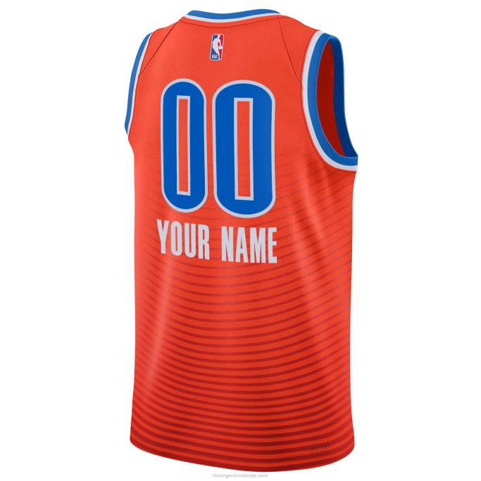 NBA 0F6D2658 Camiseta personalizada Oklahoma City Thunder Jordan Brand naranja Swingman