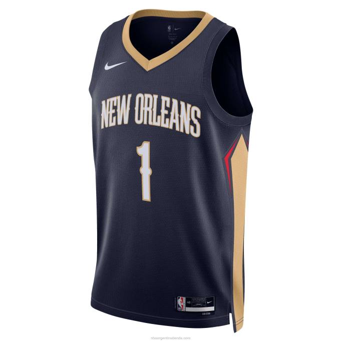 NBA 0F6D11036 New Orleans Pelicans Zion Williamson Nike Azul Marino Swingman Jersey