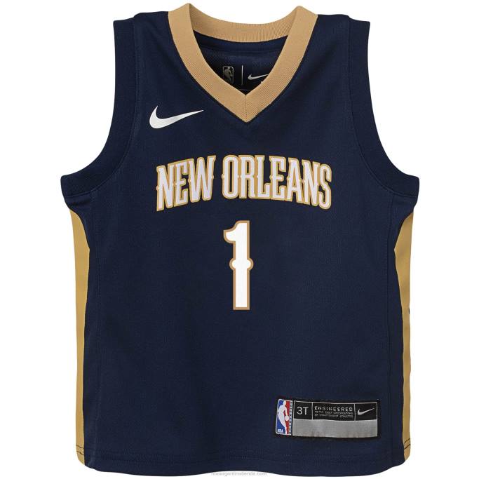 NBA 0F6D17243 camiseta réplica nike azul marino de los pelícanos de nueva orleans para niños pequeños zion williamson