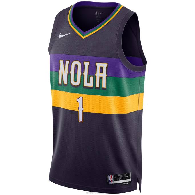 NBA 0F6D5115 New Orleans Pelicans Zion Williamson Nike Swingman Jersey Púrpura