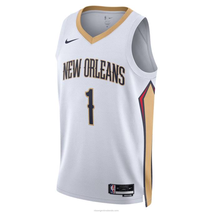 NBA 0F6D7087 camiseta new orleans pelicans zion williamson nike blanca swingman