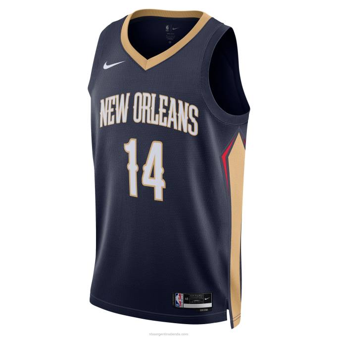 NBA 0F6D8621 Nueva orleans pelícanos brandon ingram nike azul marino swingman camiseta