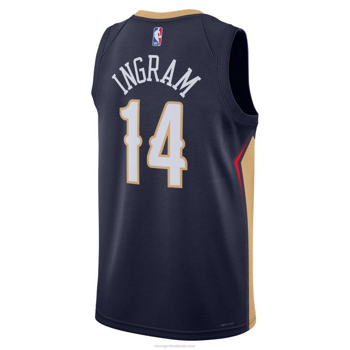 NBA 0F6D8621 Nueva orleans pelícanos brandon ingram nike azul marino swingman camiseta