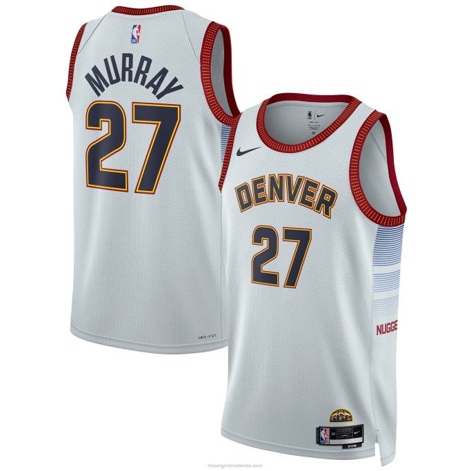 NBA 0F6D372 denver nuggets jamal murray nike plata swingman camiseta