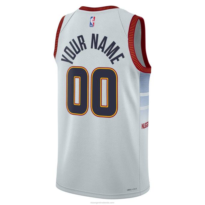 NBA 0F6D4803 camiseta denver nuggets nike swingman gris personalizada