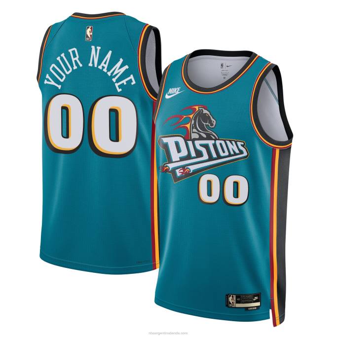 NBA 0F6D116 Camiseta Detroit Pistons Nike verde azulado personalizada Swingman
