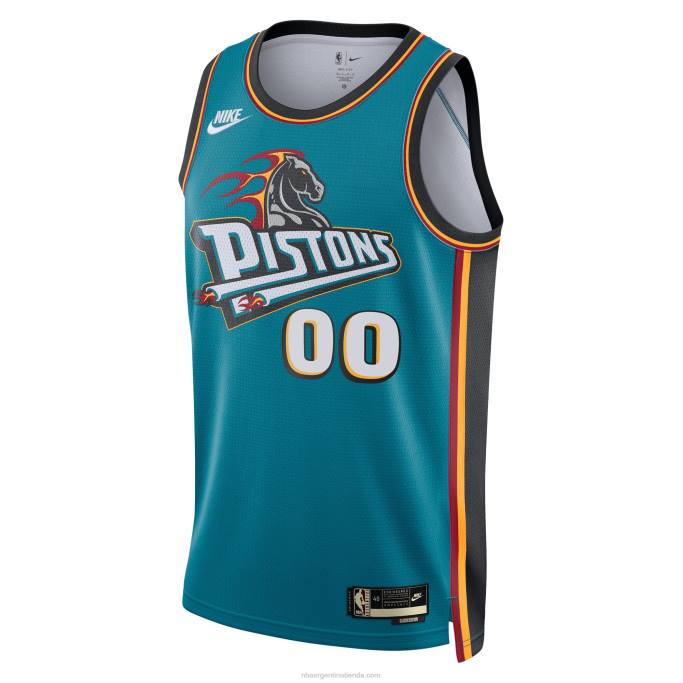 NBA 0F6D116 Camiseta Detroit Pistons Nike verde azulado personalizada Swingman