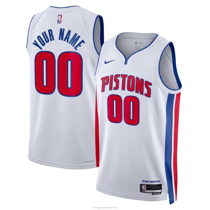 NBA 0F6D4406 Camiseta de Detroit Pistons Nike Swingman blanca personalizada