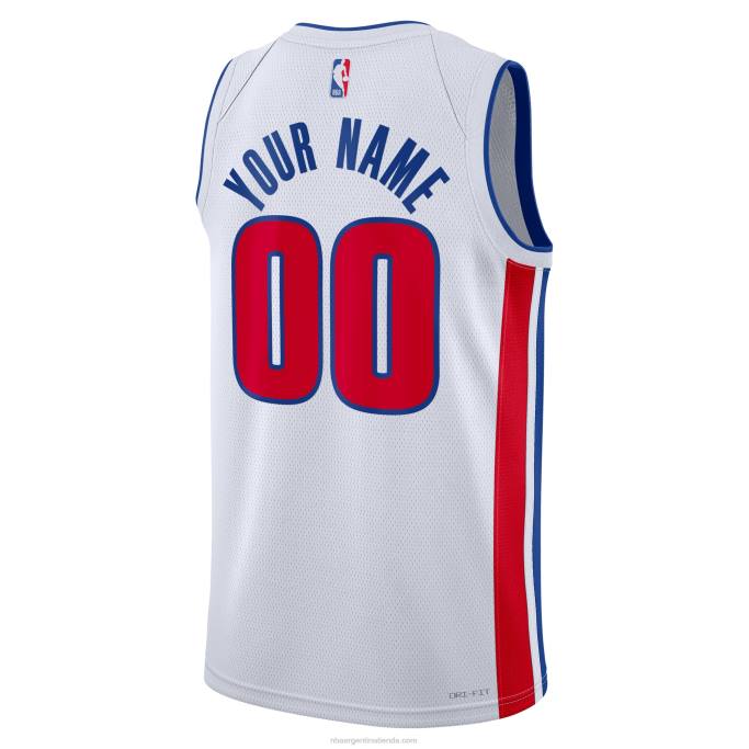 NBA 0F6D4406 Camiseta de Detroit Pistons Nike Swingman blanca personalizada