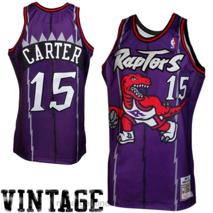 NBA 0F6D1830 Camiseta auténtica de retroceso de los Toronto Raptors de Vince Carter de Mitchell & Ness - Púrpura