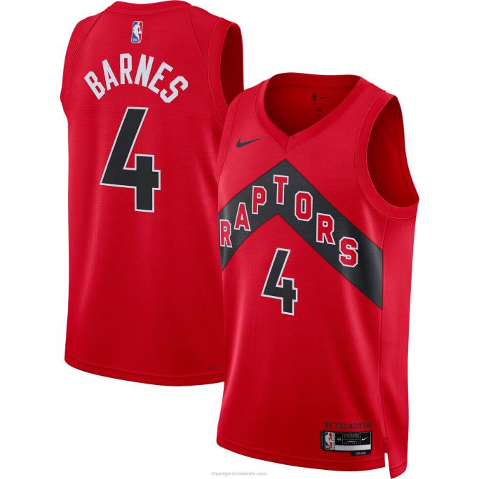 NBA 0F6D3790 camiseta toronto raptors scottie barnes nike rojo swingman