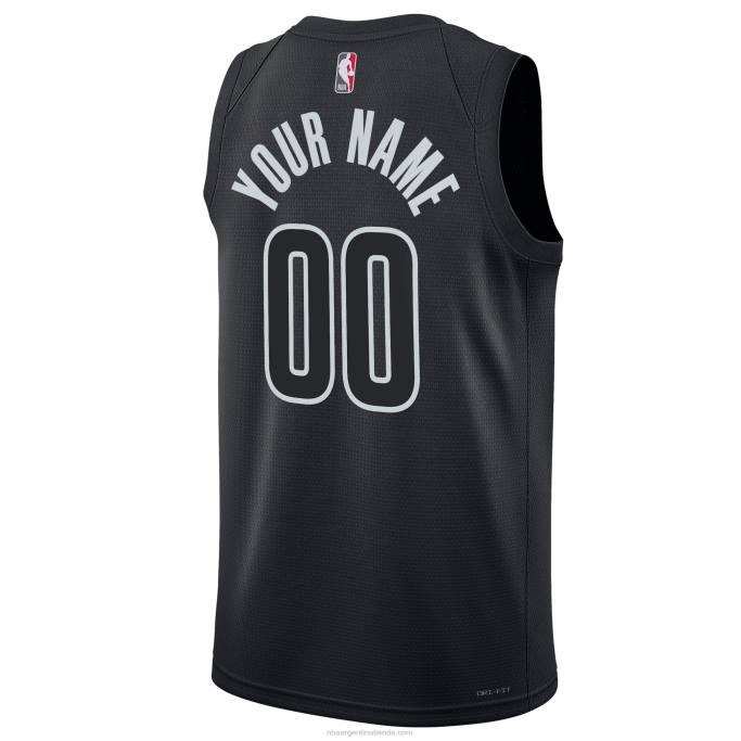 NBA 0F6D904 camiseta personalizada de los brooklyn nets jordan brand negro swingman