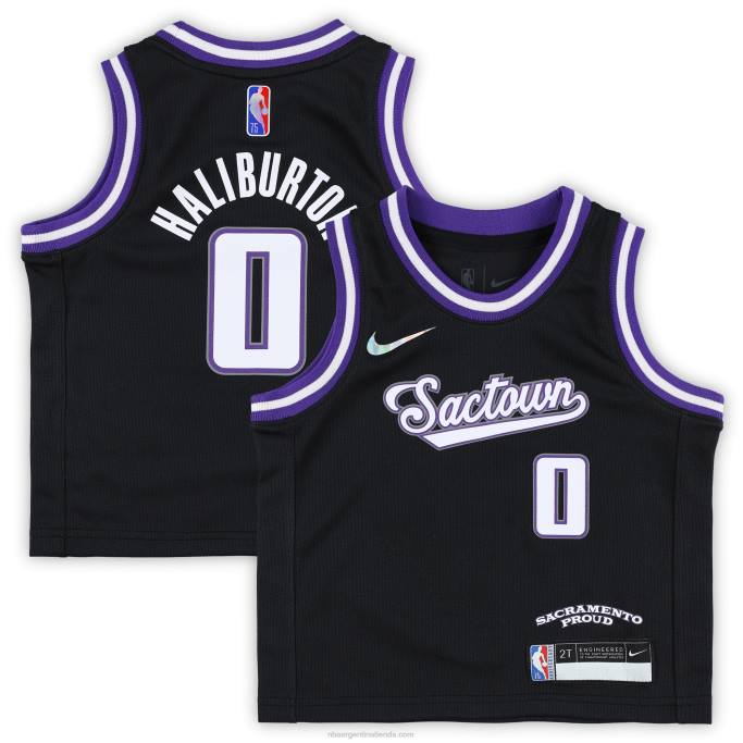 NBA 0F6D17107 camiseta niño sacramento kings tyrese haliburton nike negro réplica