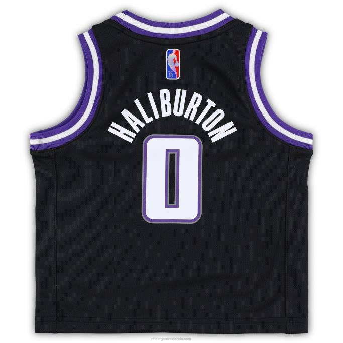 NBA 0F6D17107 camiseta niño sacramento kings tyrese haliburton nike negro réplica