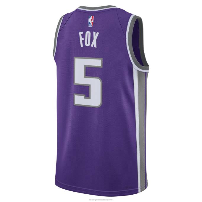 NBA 0F6D34 Camiseta Sacramento Kings De'aaron Fox Nike Swingman Púrpura