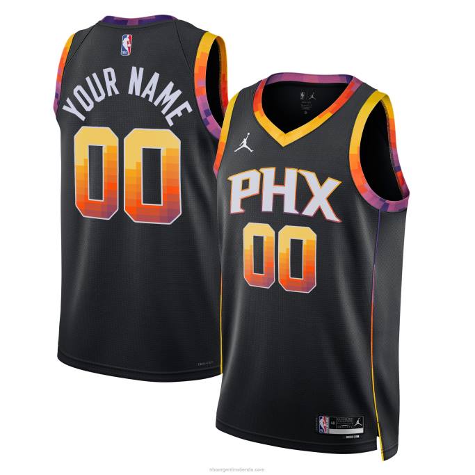 NBA 0F6D143 Camiseta personalizada Phoenix Suns Jordan Brand Black Swingman